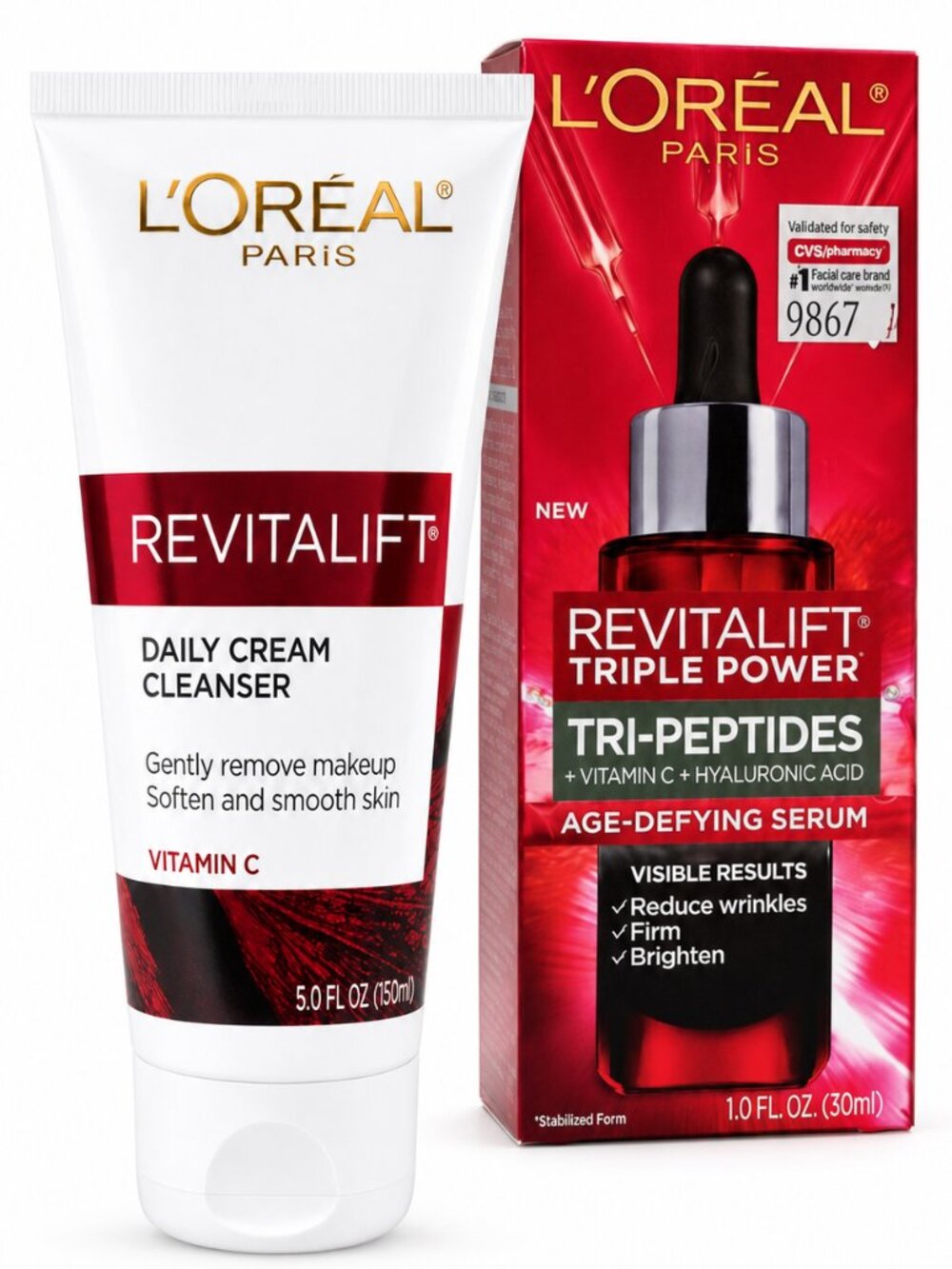 L’Oréal Revitalift Tri-Peptides Serum & Daily Cream Cleanser Set